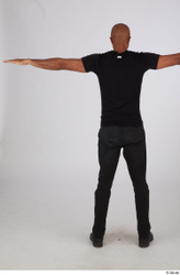 Whole Body Man T poses Black Casual Slim Standing Street photo references